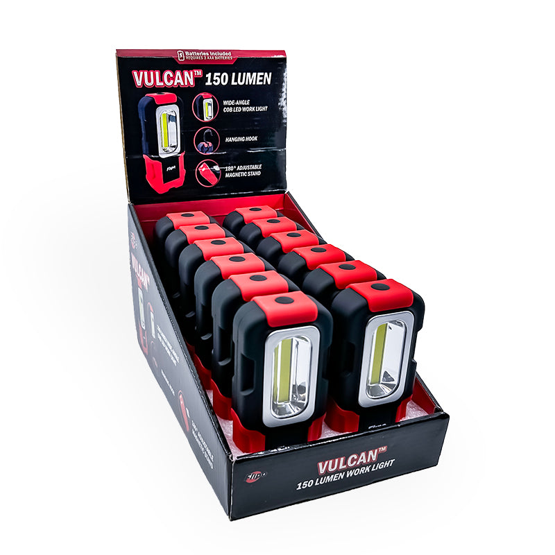 Flipo Vulcan™ 150 Lumen Wide-Angle COB LED Work Light – 12 Piece Display