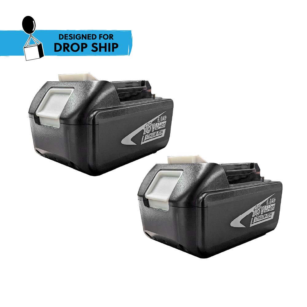 DROP SHIP: IP Power 18V 6Ah Li-Ion Rechargeable Drill Pack Battery- Pack of 2