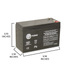 IP POWER IP1280-F2, 12V 8Ah, Sealed Lead Acid Rechargeable Battery