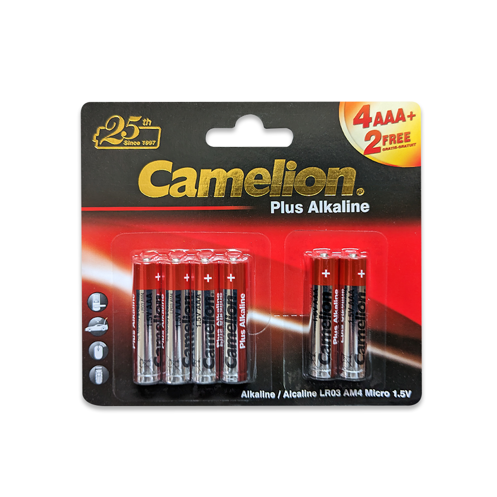 Camelion AAA Plus Alkaline 4+2 Blister Pack