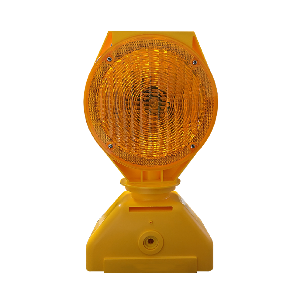 Battery Powered Amber LED Barricade Light 3-Way With 4 Alkaline D Sized Batteries