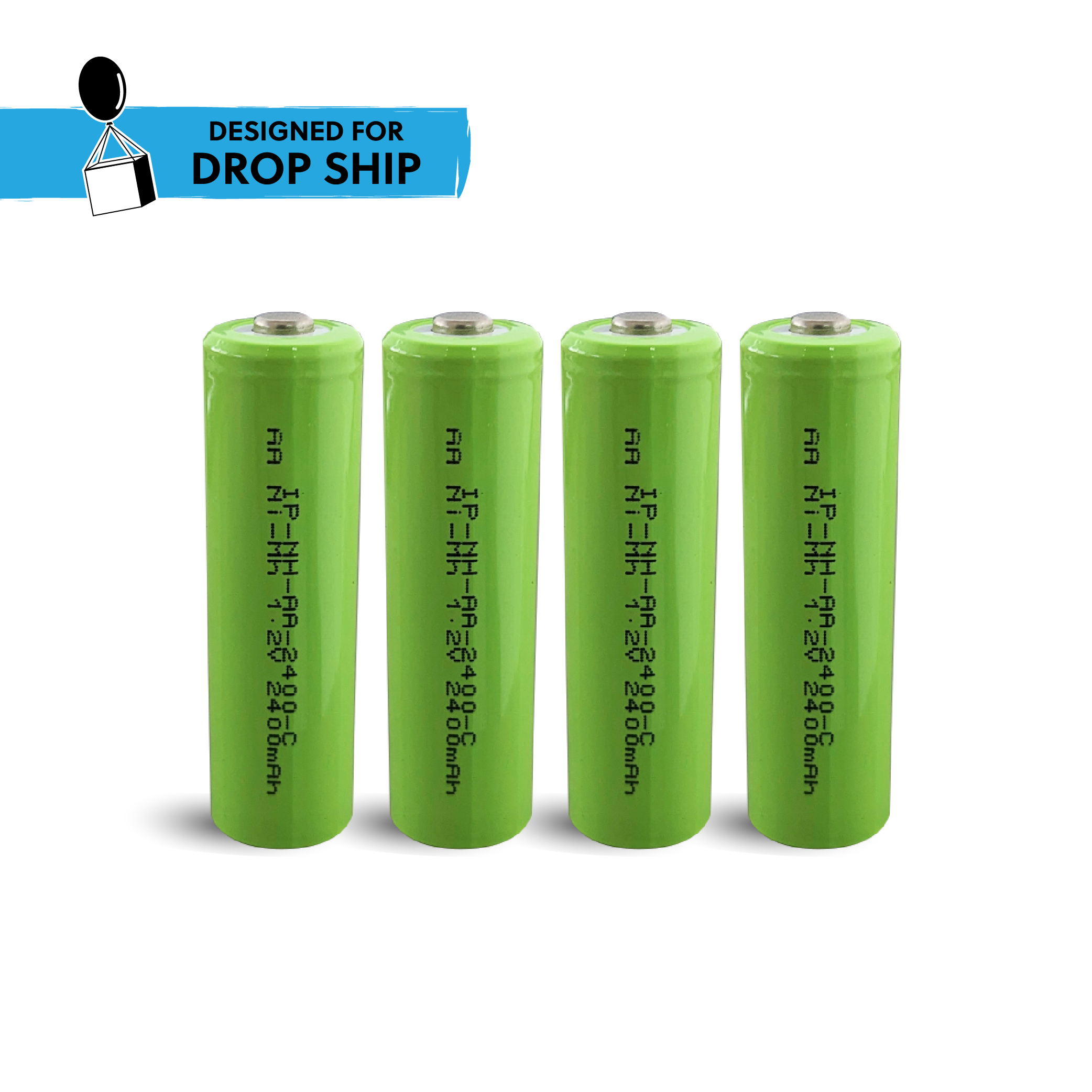 DROP SHIP: IP Power AA Ni-Mh 2400mAh Rechargeable Consumer Top Battery