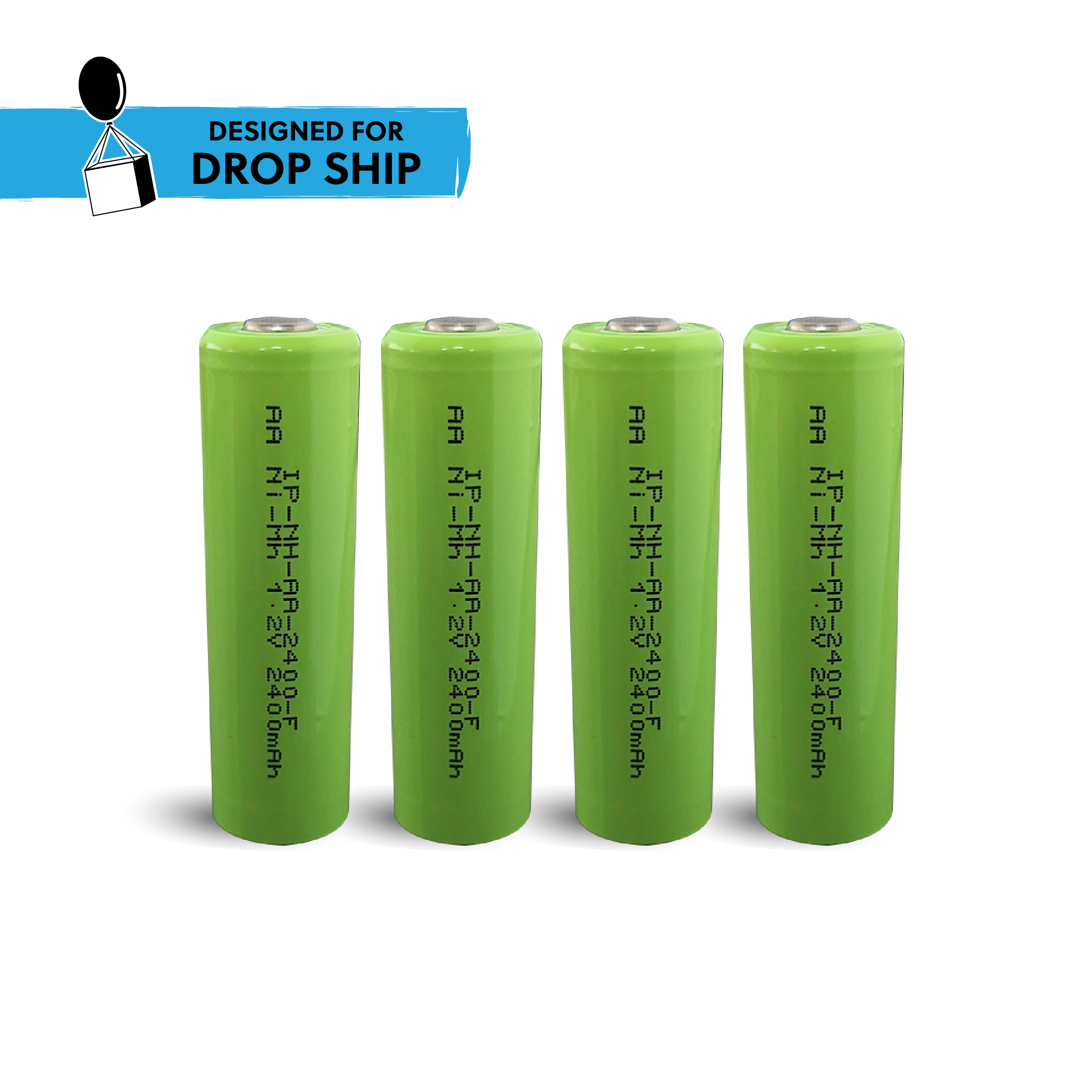 DROP SHIP: IP Power AA Ni-Mh 2400mAh Rechargeable Flat Top Battery
