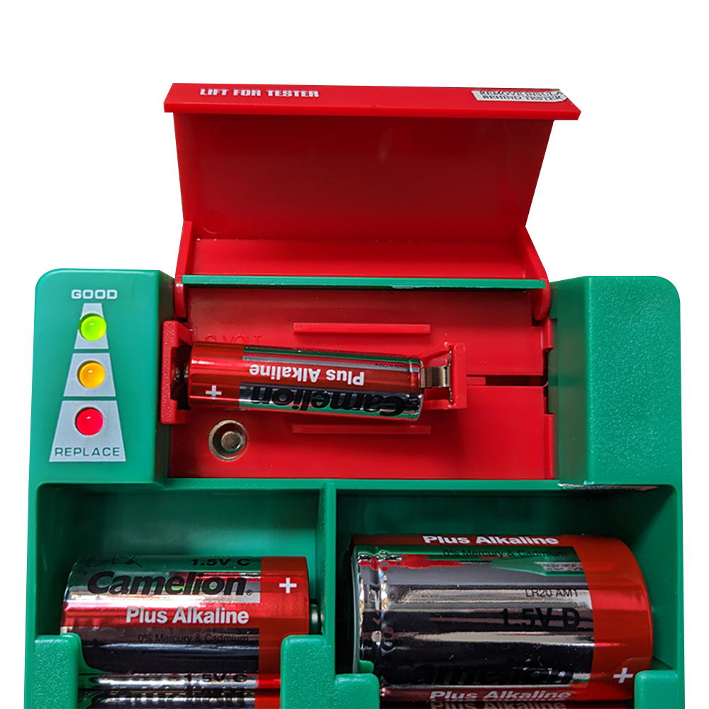 FILLED Battery Organizer With 22 Alkaline Batteries & Battery Tester