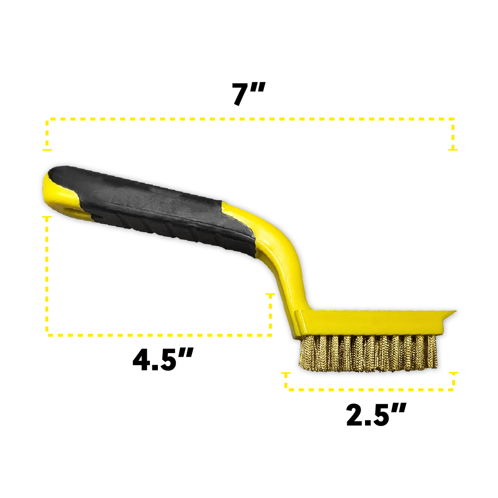 Hangable Brass Wire Cleaning 7in Brush, Moderate Hardness, Low Shedding, Robust & Durable, Portable & Lightweight