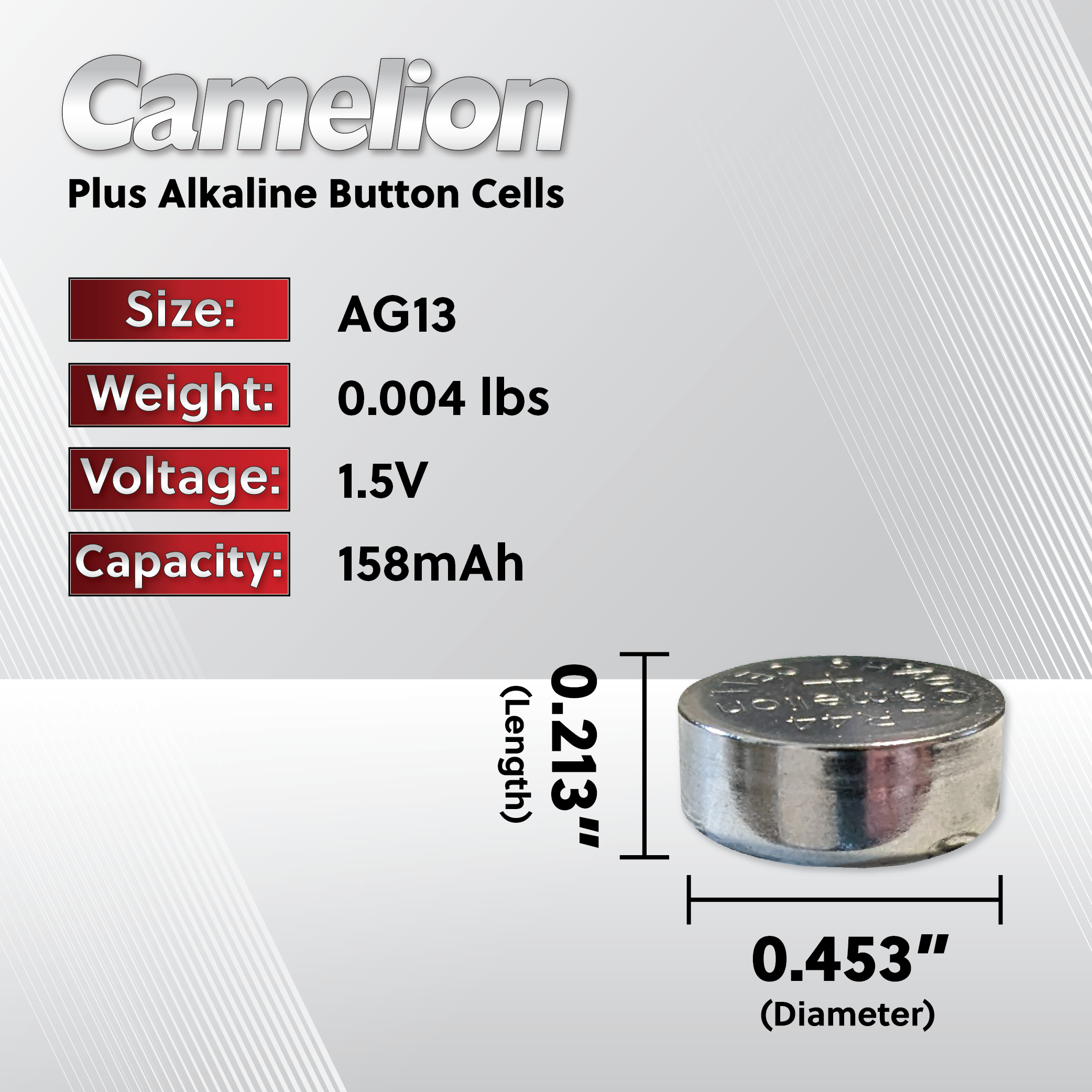 Camelion AG13 / 357 / LR44 1.5V Button Cell Battery