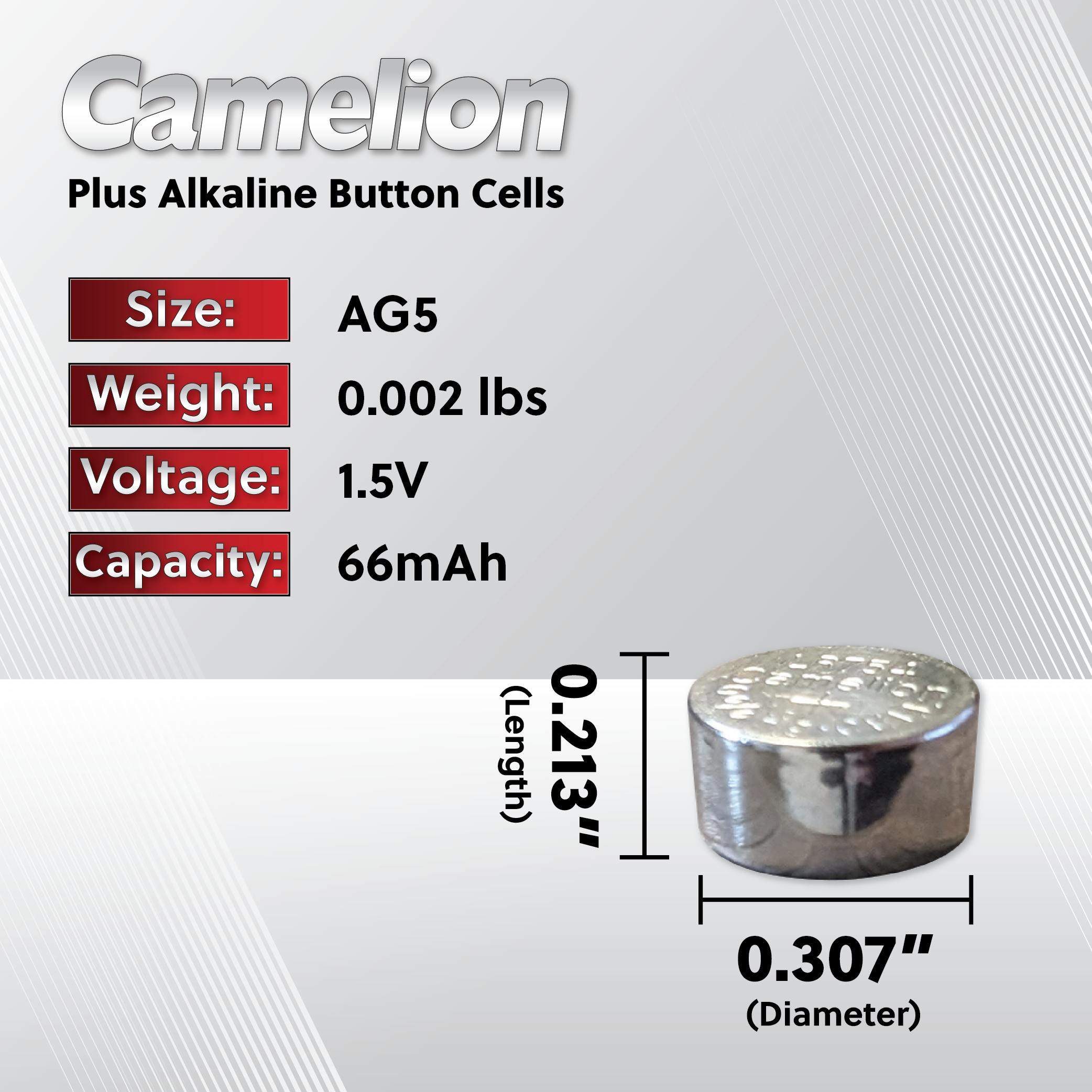DROP SHIP: Camelion AG5 Alkaline Button Cell 20 Pack