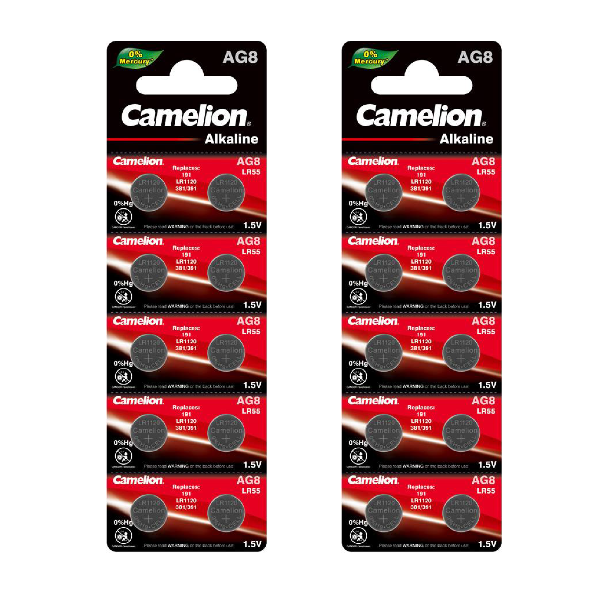 DROP SHIP: Camelion AG8 Alkaline Button Cell 20 Pack