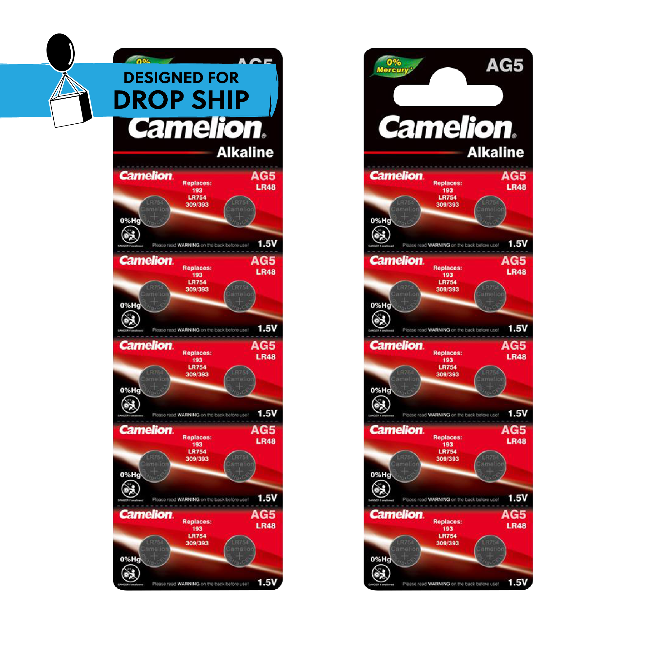DROP SHIP: Camelion AG5 Alkaline Button Cell 20 Pack