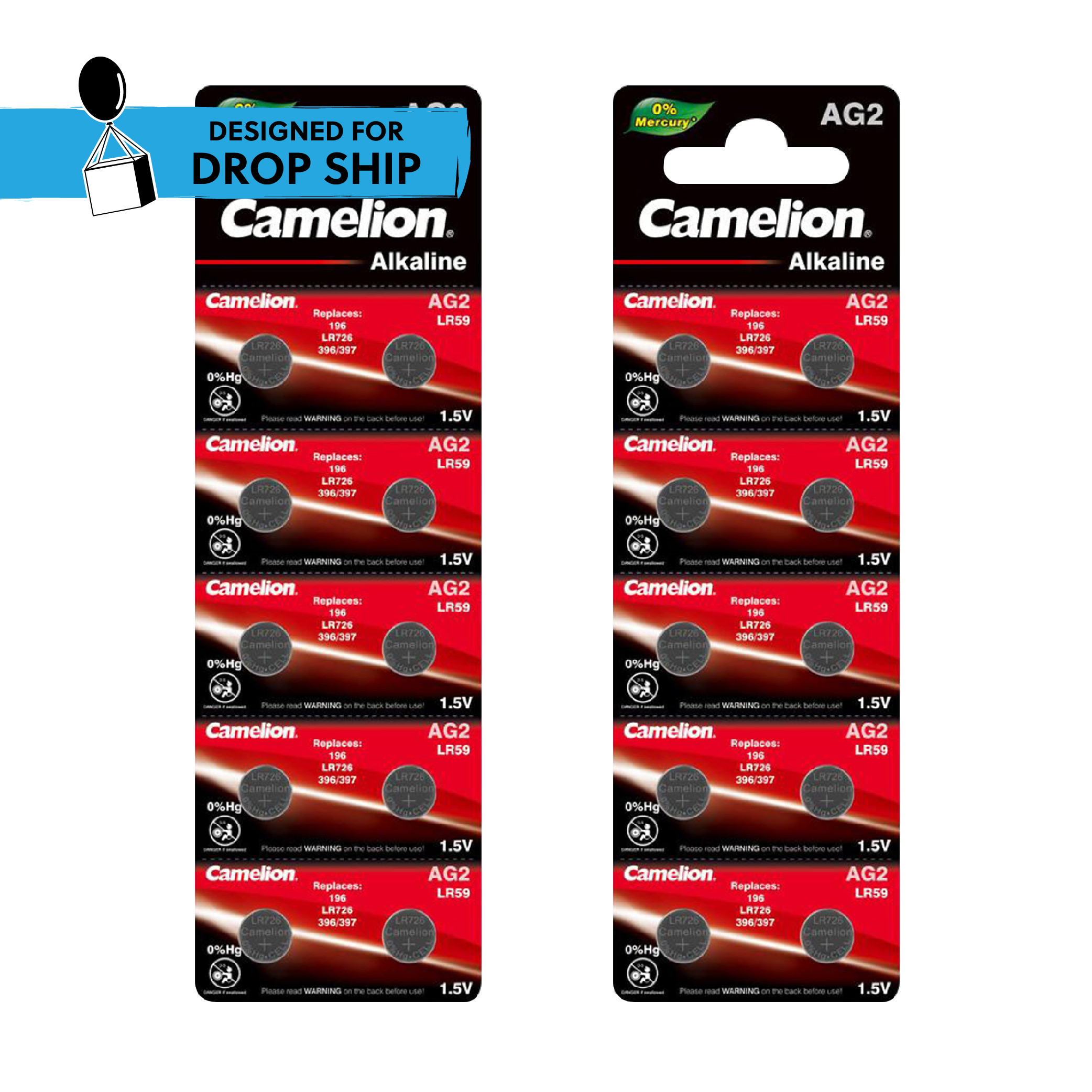 DROP SHIP: Camelion AG2 Alkaline Button Cell 20 Pack