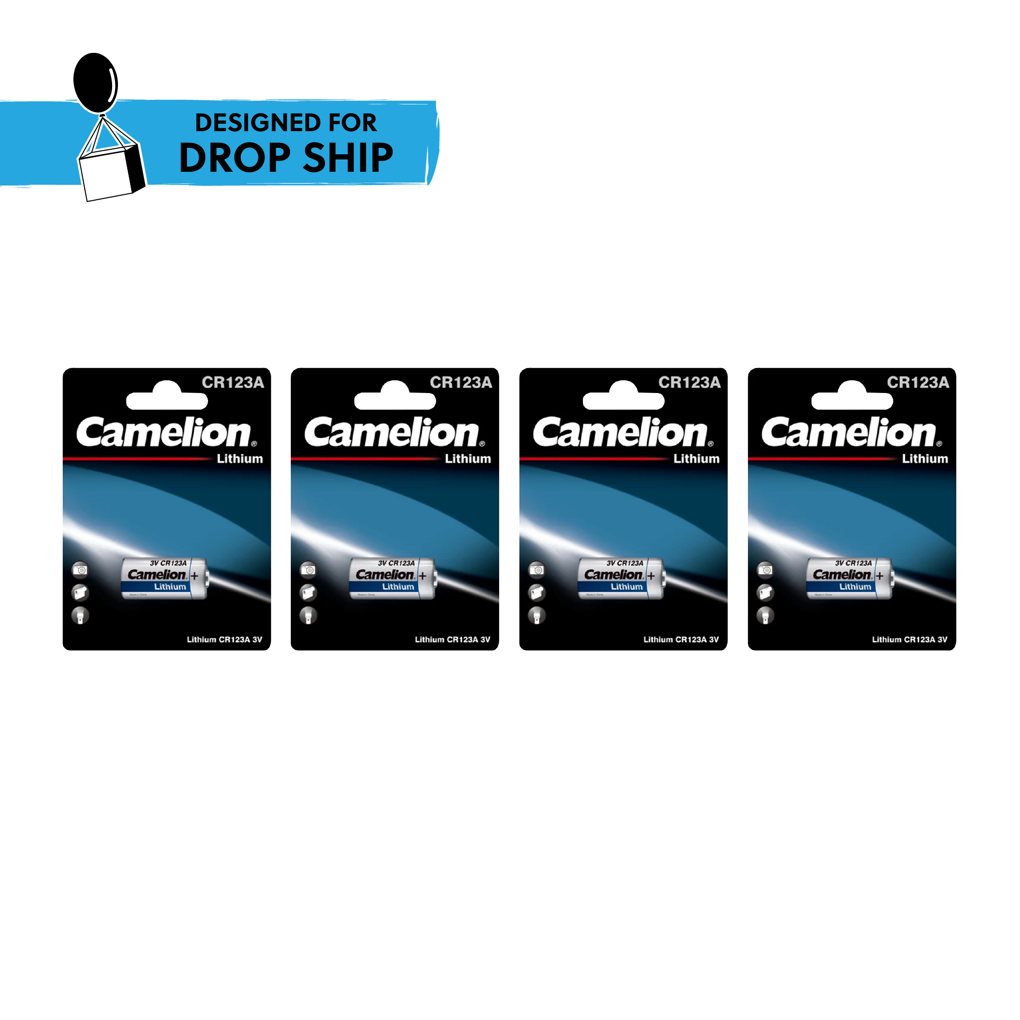 DROP SHIP: Camelion CR123A Lithium Primary Specialty Cell 4 Pack - Non Rechargeable