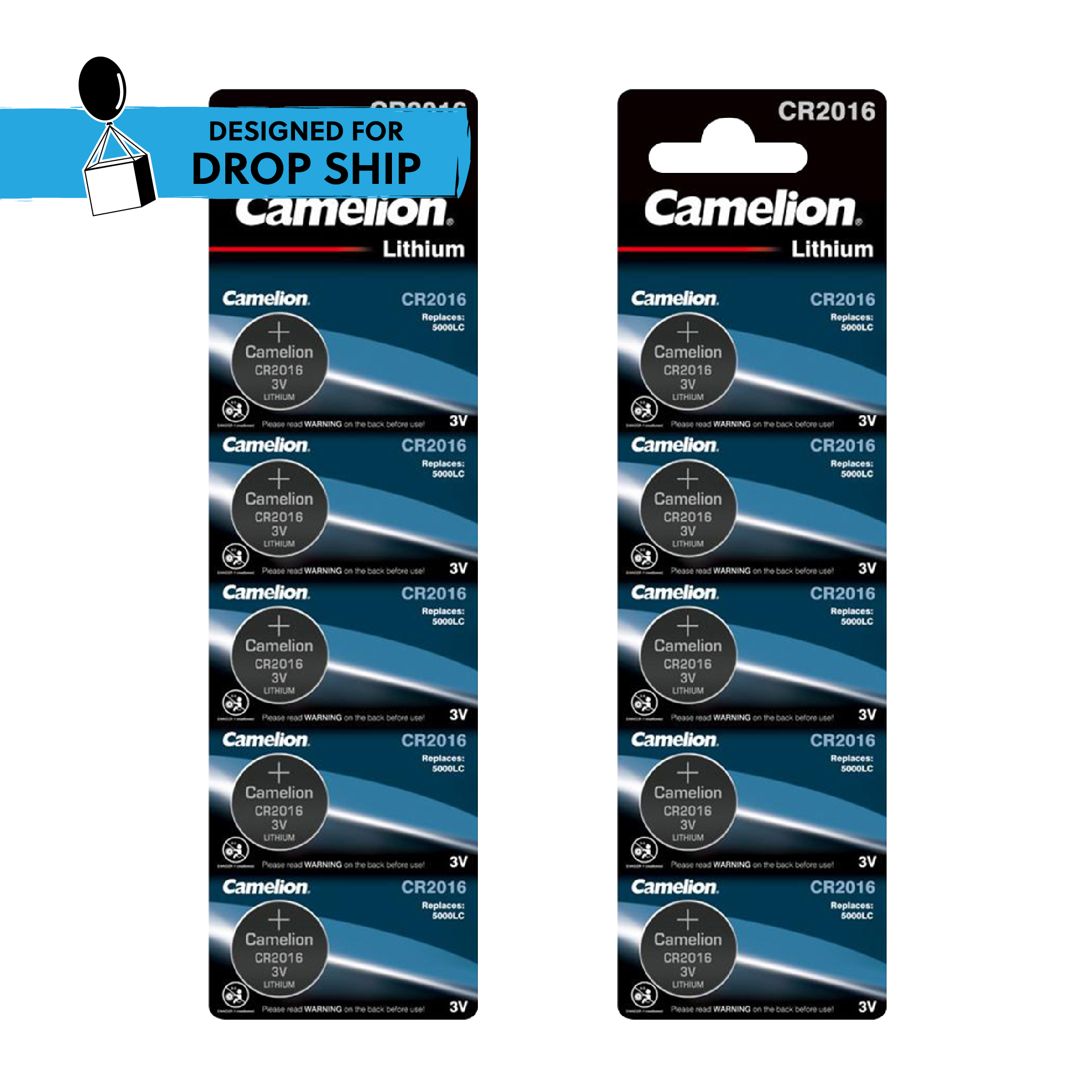 DROP SHIP: Camelion CR2016 Lithium Primary Coin Cell 10 Pack - Non Rechargeable