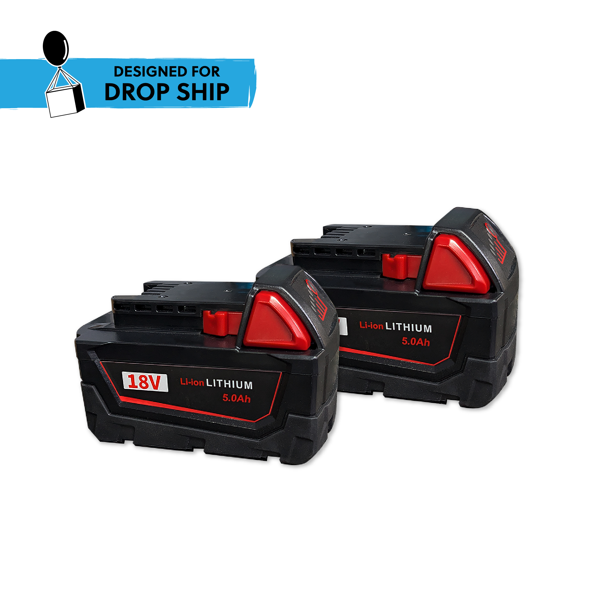 DROP SHIP: IP Power 18V 5Ah Li-Ion Rechargeable Drill Pack Battery - Pack Of 2