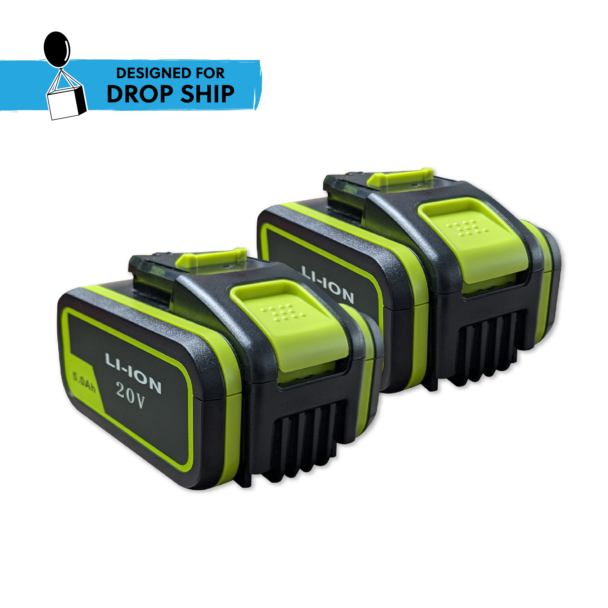 DROP SHIP: IP Power 20V 5Ah Li-Ion Rechargeable Drill Pack Battery - Pack Of 2