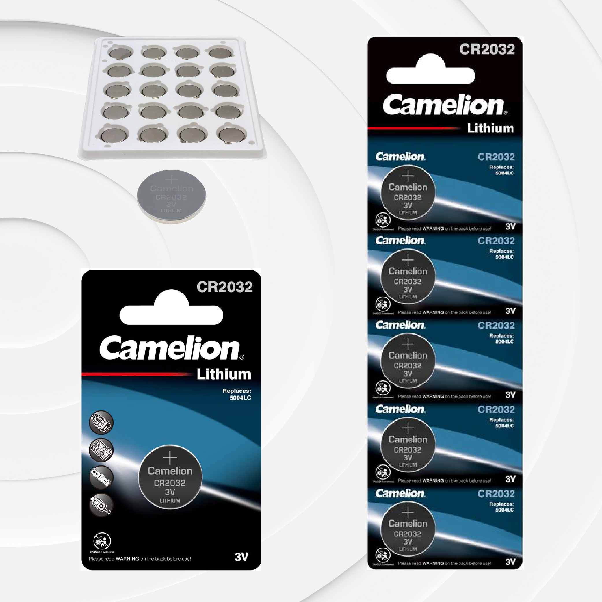 Camelion CR2032 3V Lithium Primary Coin Cell Battery (Three Packaging Options) - Non Rechargeable