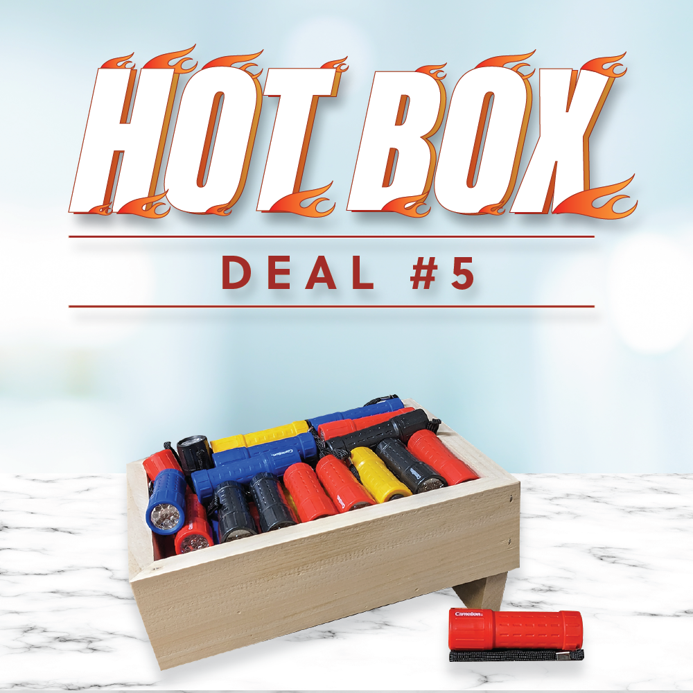 Hot Box Deal #5 - (50) Camelion 9 LED Rubber Grip Flashlights (Assorted Colors)