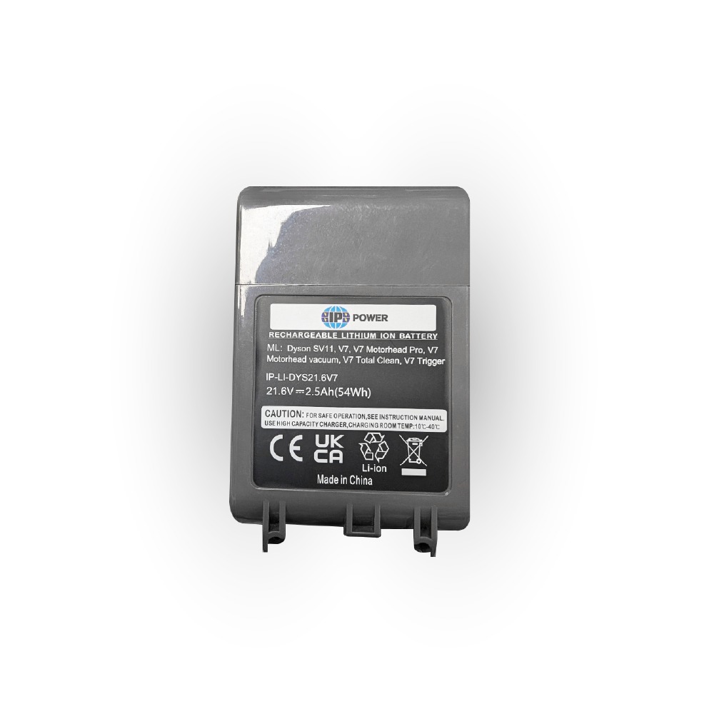 Rechargeable Li-ion Handheld Vacuum Battery - Compatible with Dyson V7 Models; IP Power 21.6V 2.5Ah V7 Rechargeable Li-Ion Battery