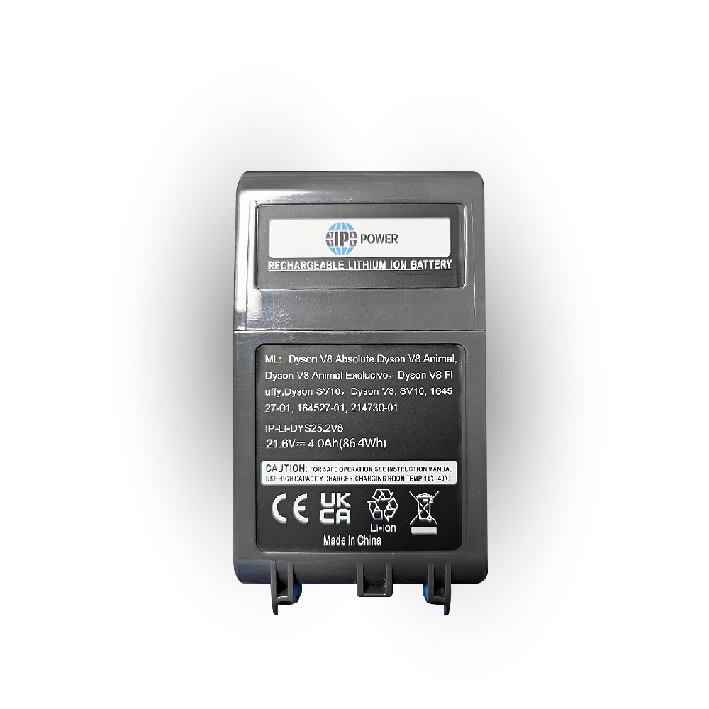 Rechargeable Li-ion Handheld Vacuum Battery - Compatible with Dyson V8 Models;  IP Power 21.6V 4Ah V8 Rechargeable Li-Ion Battery