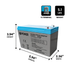 IP POWER IP1280-F2, 12V 8Ah F2 Terminal, Sealed Lead Acid Rechargeable Battery