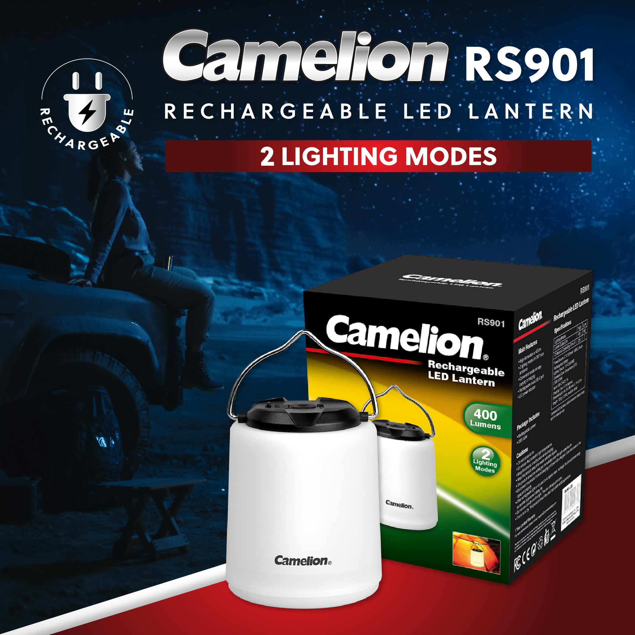 Camelion Rechargeable LED Lantern RS901