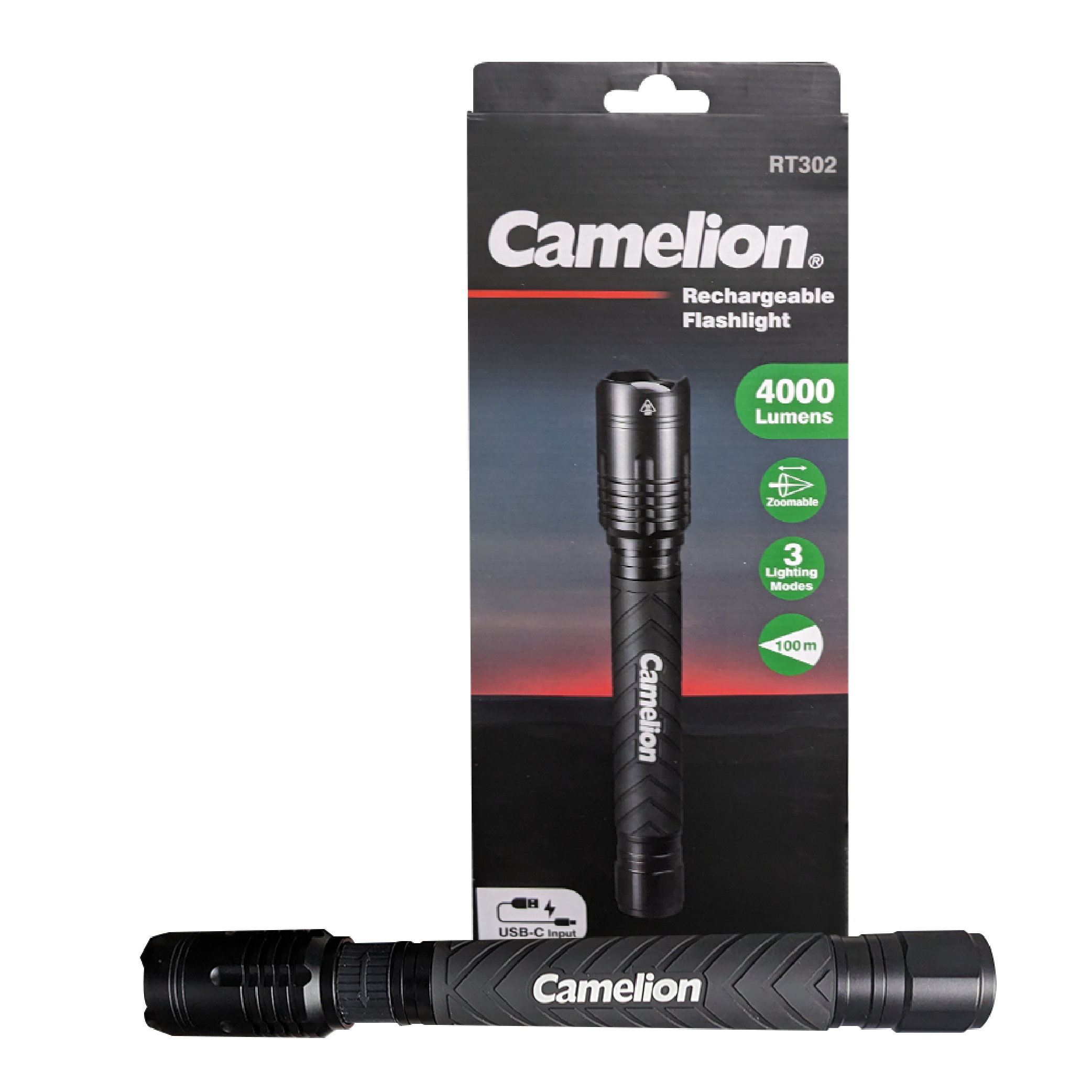 Camelion RT302 76W COB 4000LM Rechargeable Flashlight - 3 Lighting Modes