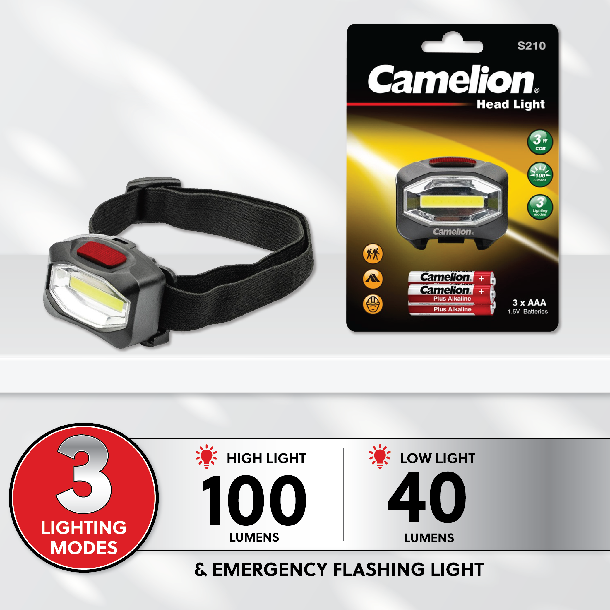 Camelion S210 Head Lamp Blister Pack of 1