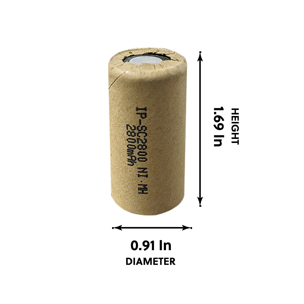 IP Power Ni-Mh Sub C 2800mAh Flat Top