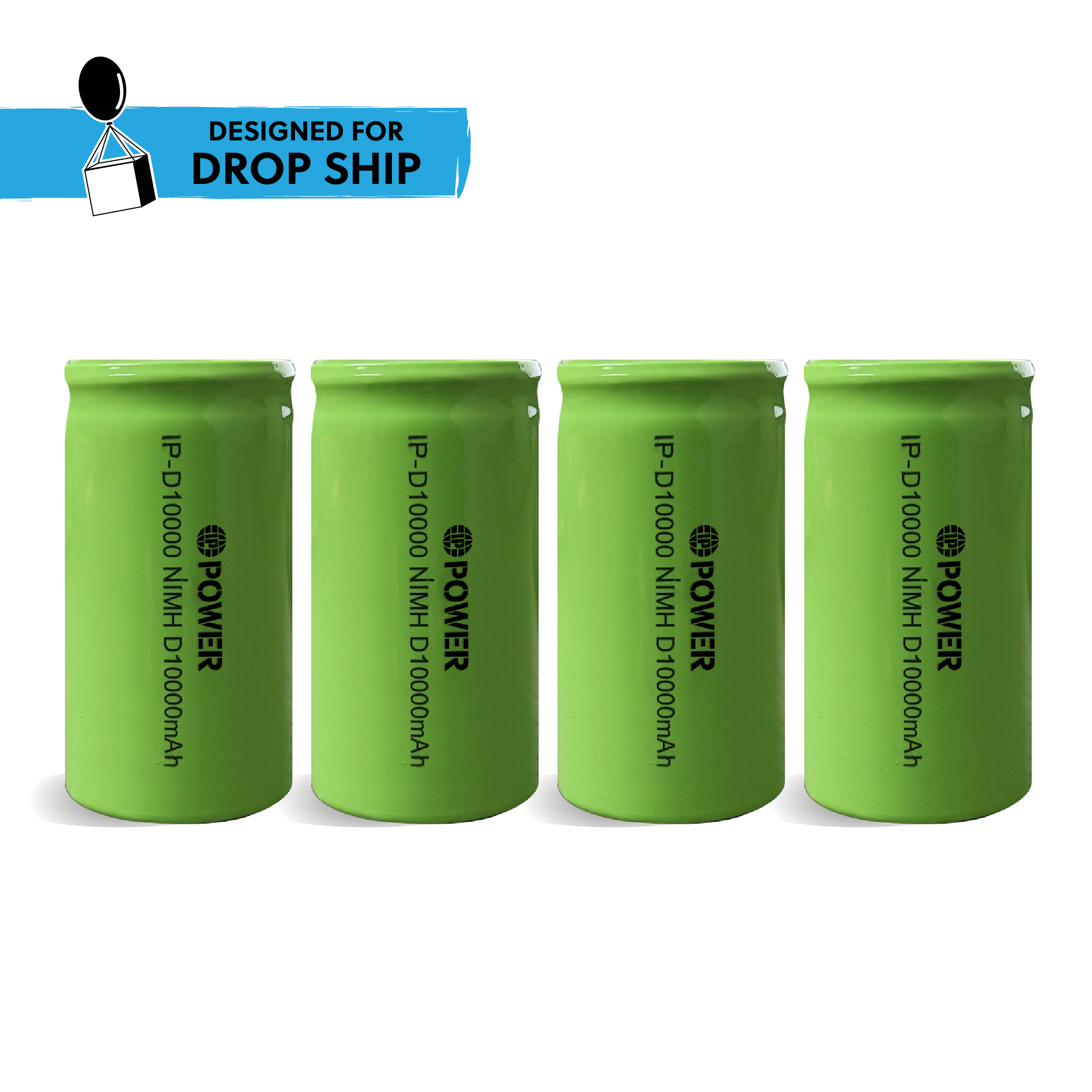 DROP SHIP: IP Power D Rechargeable Ni-Mh 10000mAh 1.2V Battery