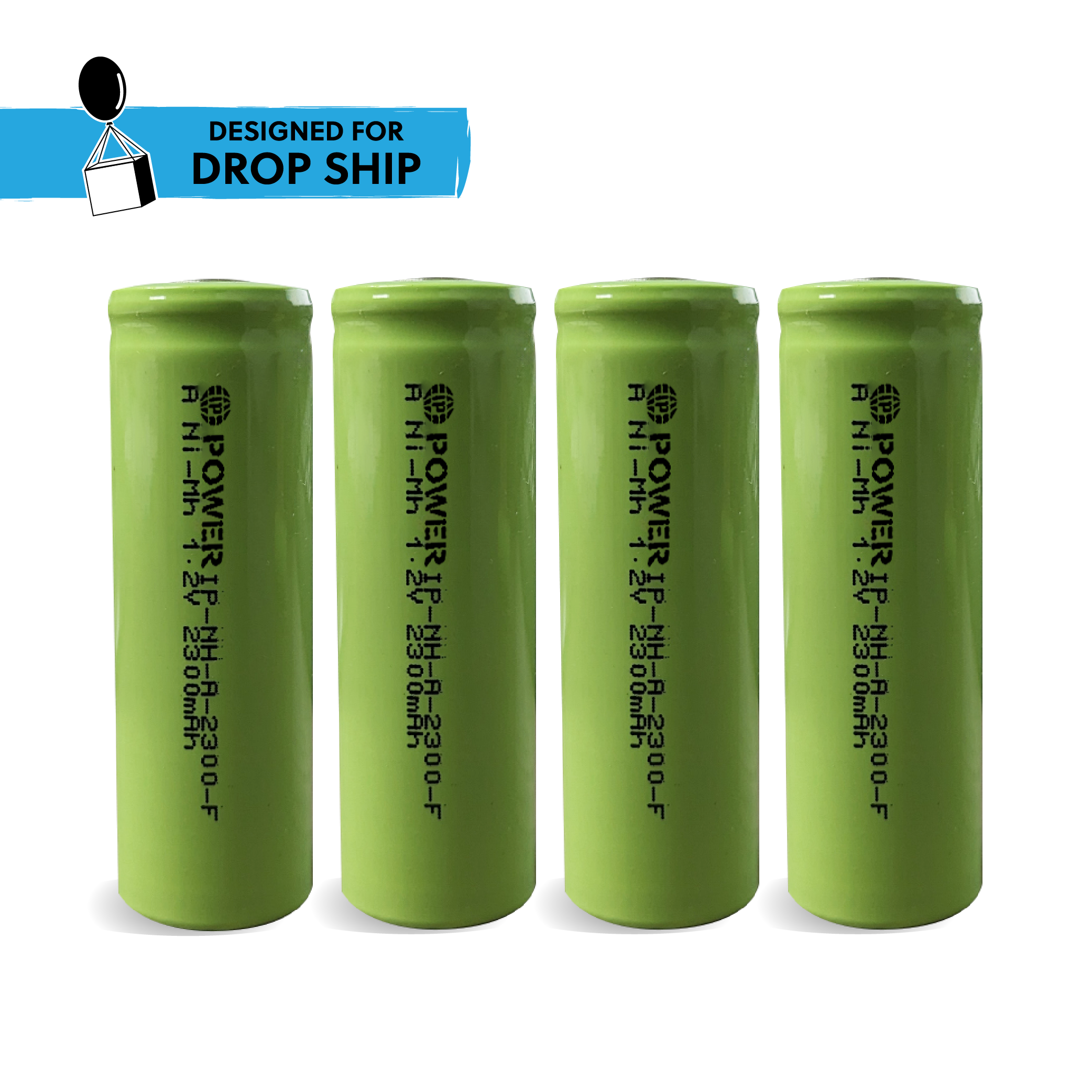 DROP SHIP: IP Power Ni-Mh A 2300mAh Rechargeable Flat Top