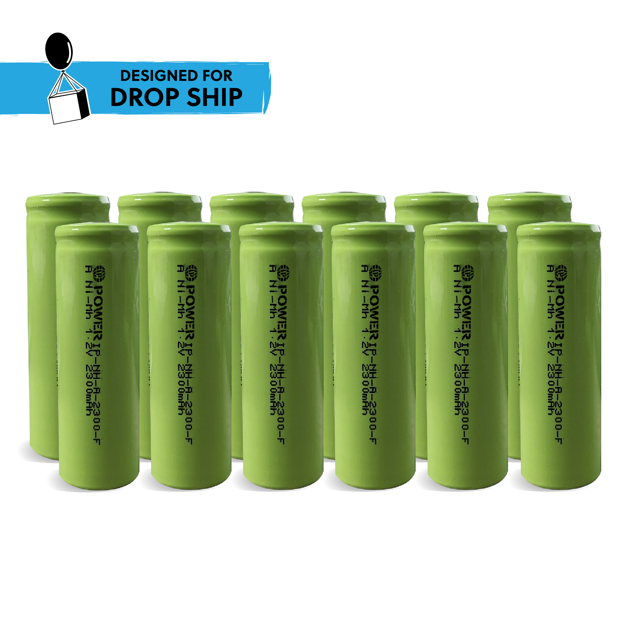 DROP SHIP: IP Power Ni-Mh A 2300mAh Rechargeable Flat Top