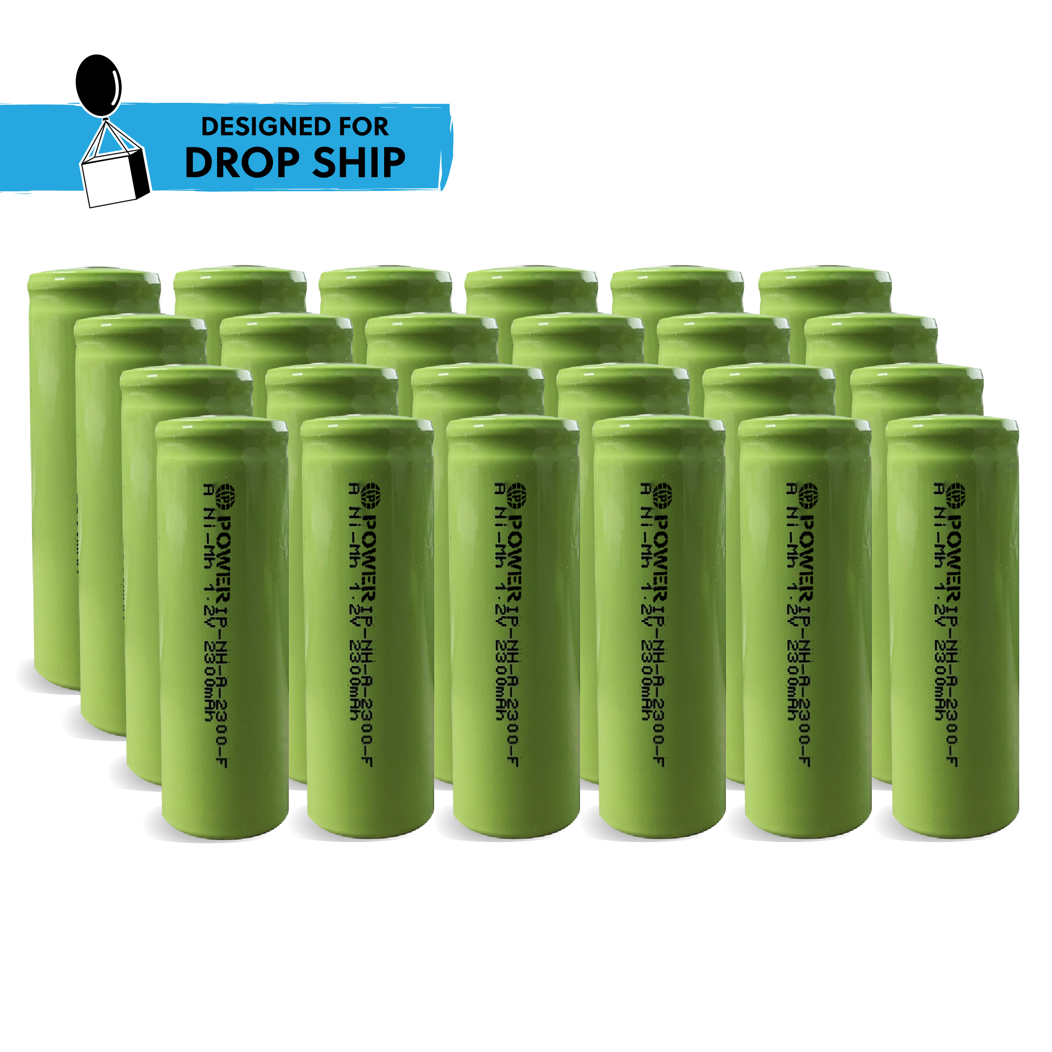 DROP SHIP: IP Power Ni-Mh A 2300mAh Rechargeable Flat Top