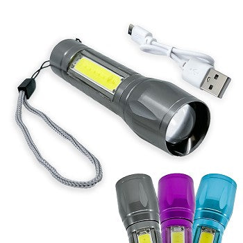 Micro Stinger Color Rechargeable LED Flashlight & COB LED Work Light