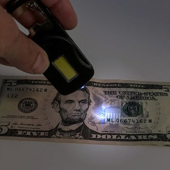 Microlux | 3-In-1 COB LED Keychain Tool-Flashlight, Safety Light, Counterfeit Currency Light, Bottle Opener