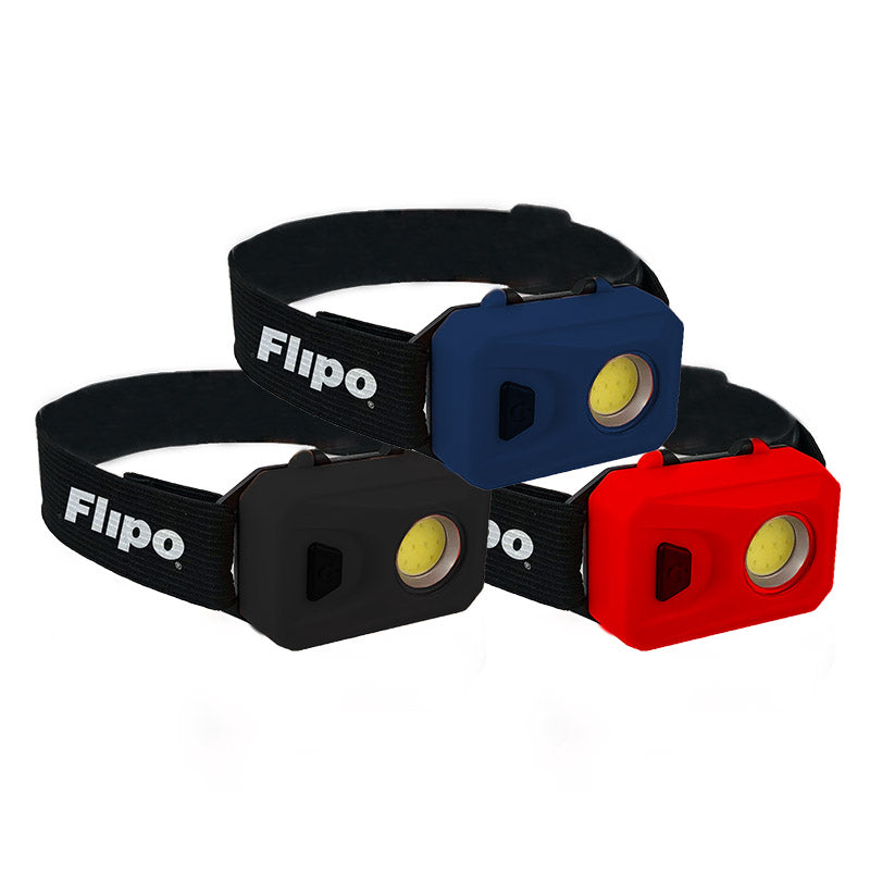 Flipo Vega 200 COB LED Ultralight 3-Pack Headlamps | 6 Piece Display
