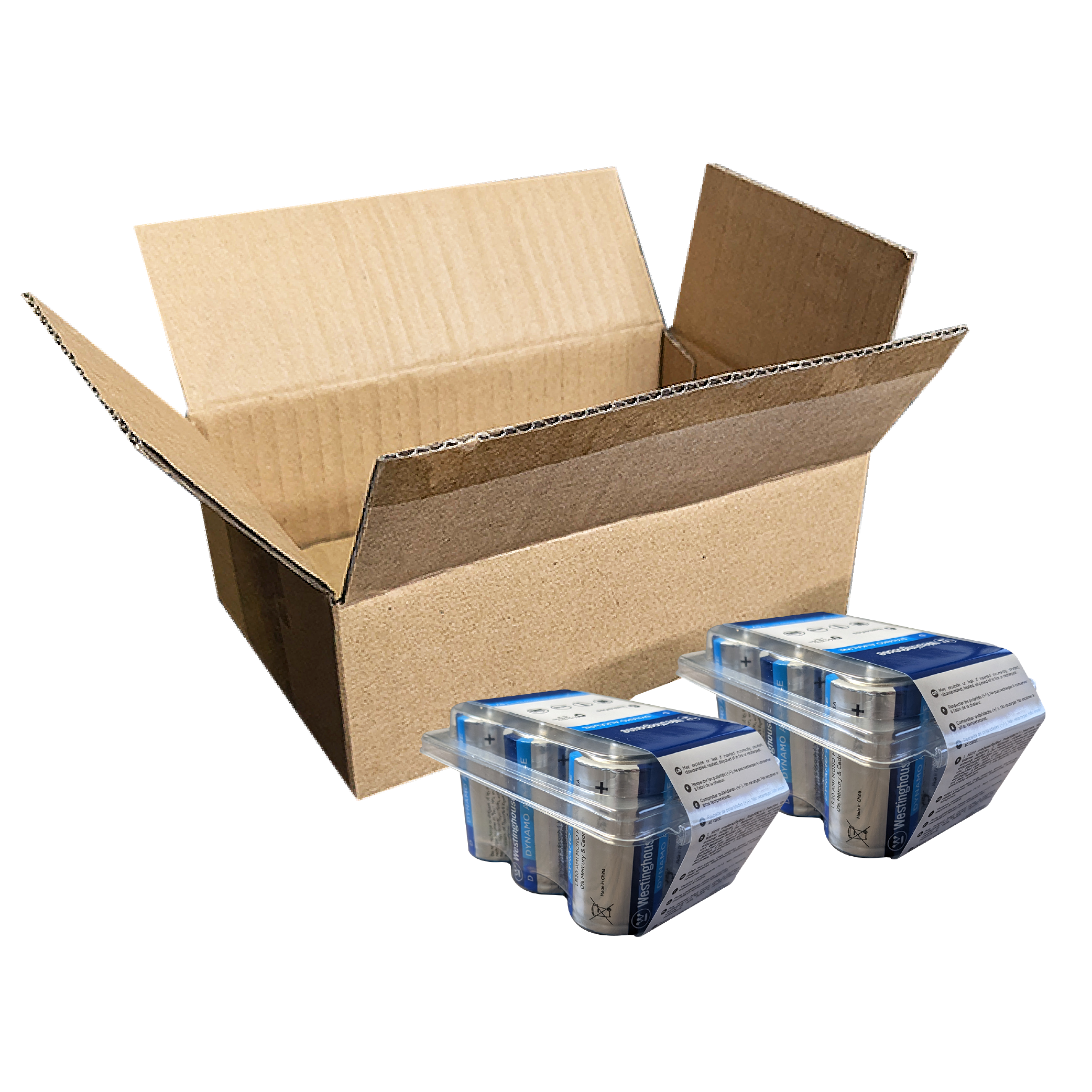 DROP SHIP: Westinghouse D Dynamo Alkaline Plastic Tub 12 Count (2 x 6pks)