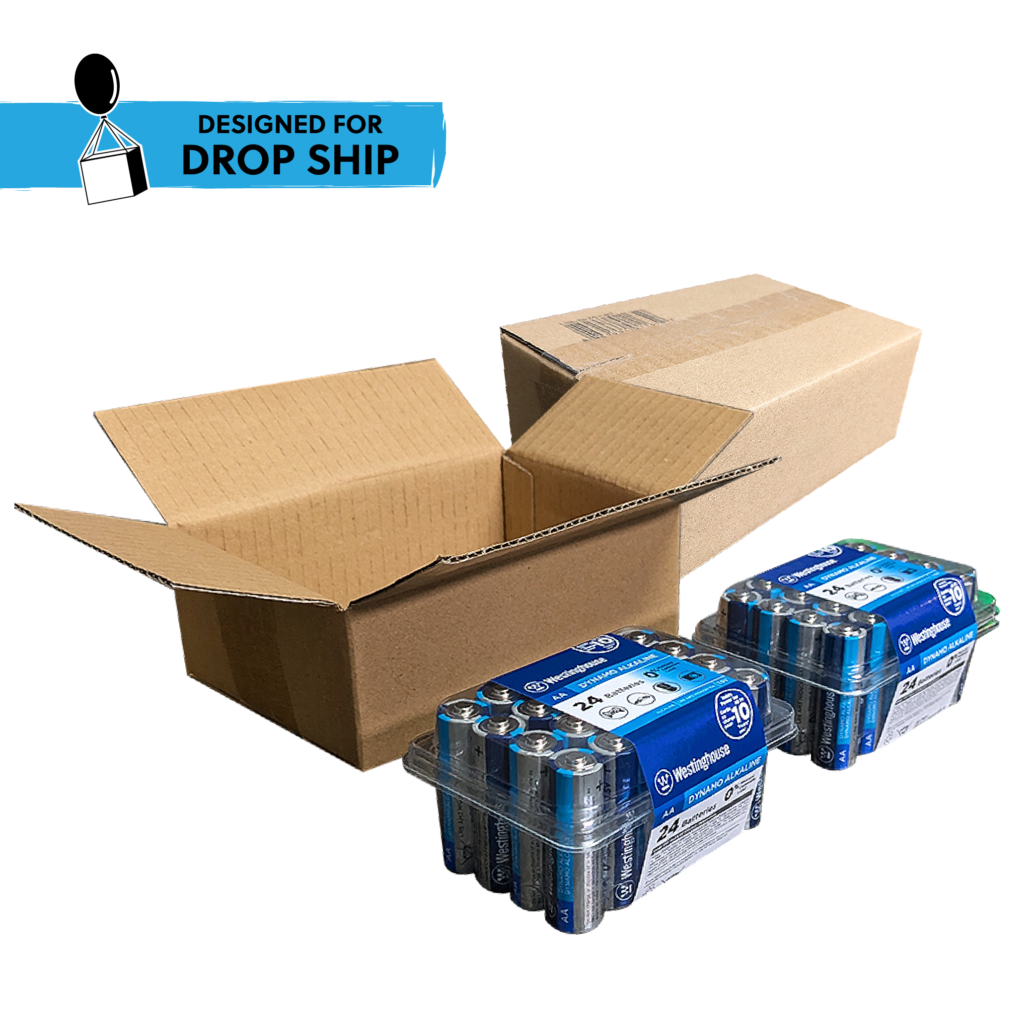 DROP SHIP: Westinghouse AA Dynamo Alkaline Plastic Tub 48 Count (2 x 24 Pack Tubs)