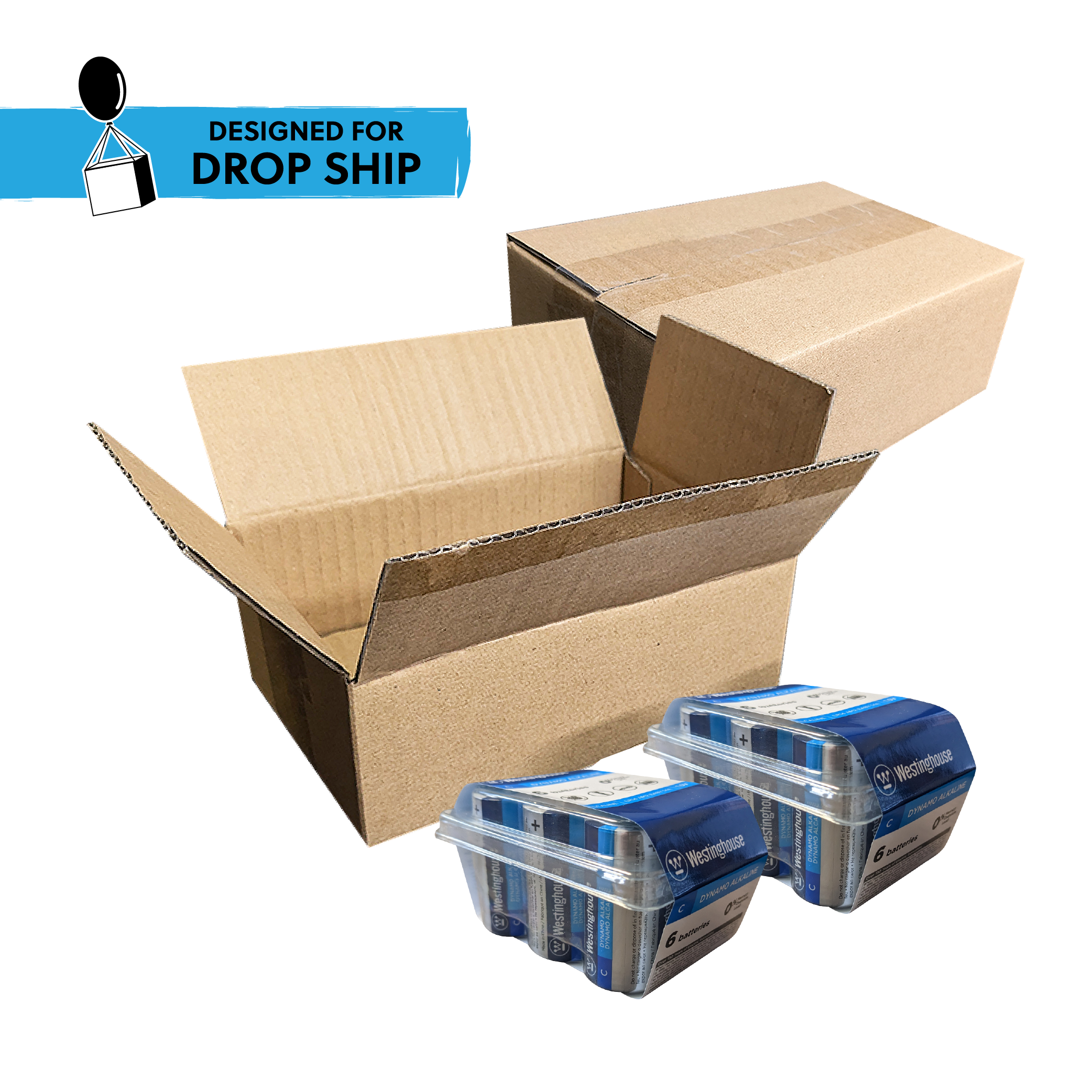 DROP SHIP: Westinghouse C Dynamo Alkaline Plastic Tub 12 Count (2 x 6pks)