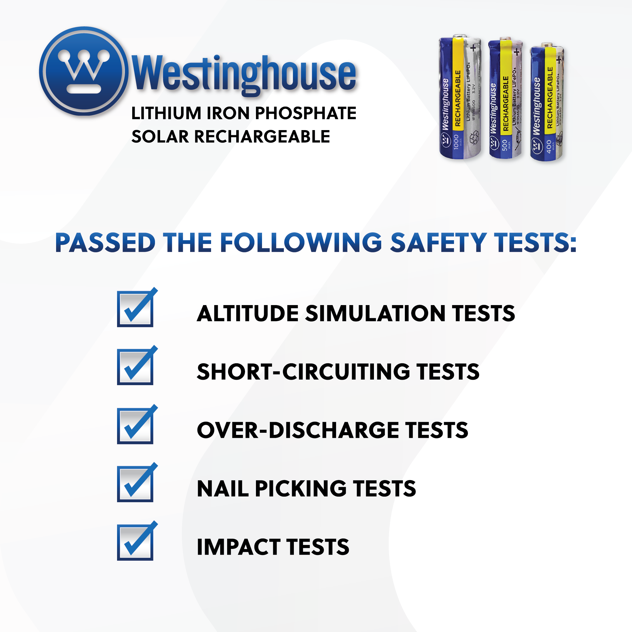 Westinghouse Life-PO4 14430 3.2v 400mah Solar Rechargeable Cardboard Box of 8
