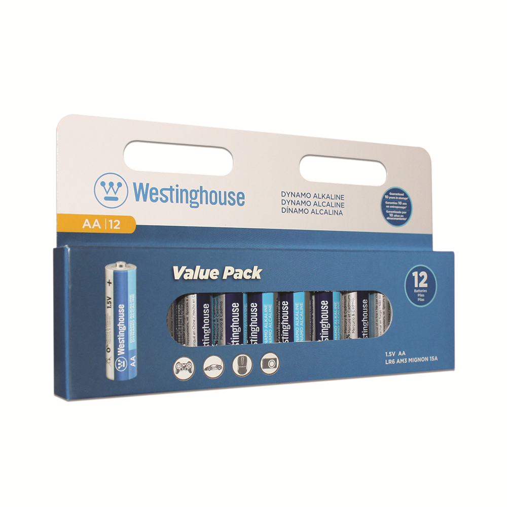 Westinghouse AA Plus Alkaline Hangable 12 Pack