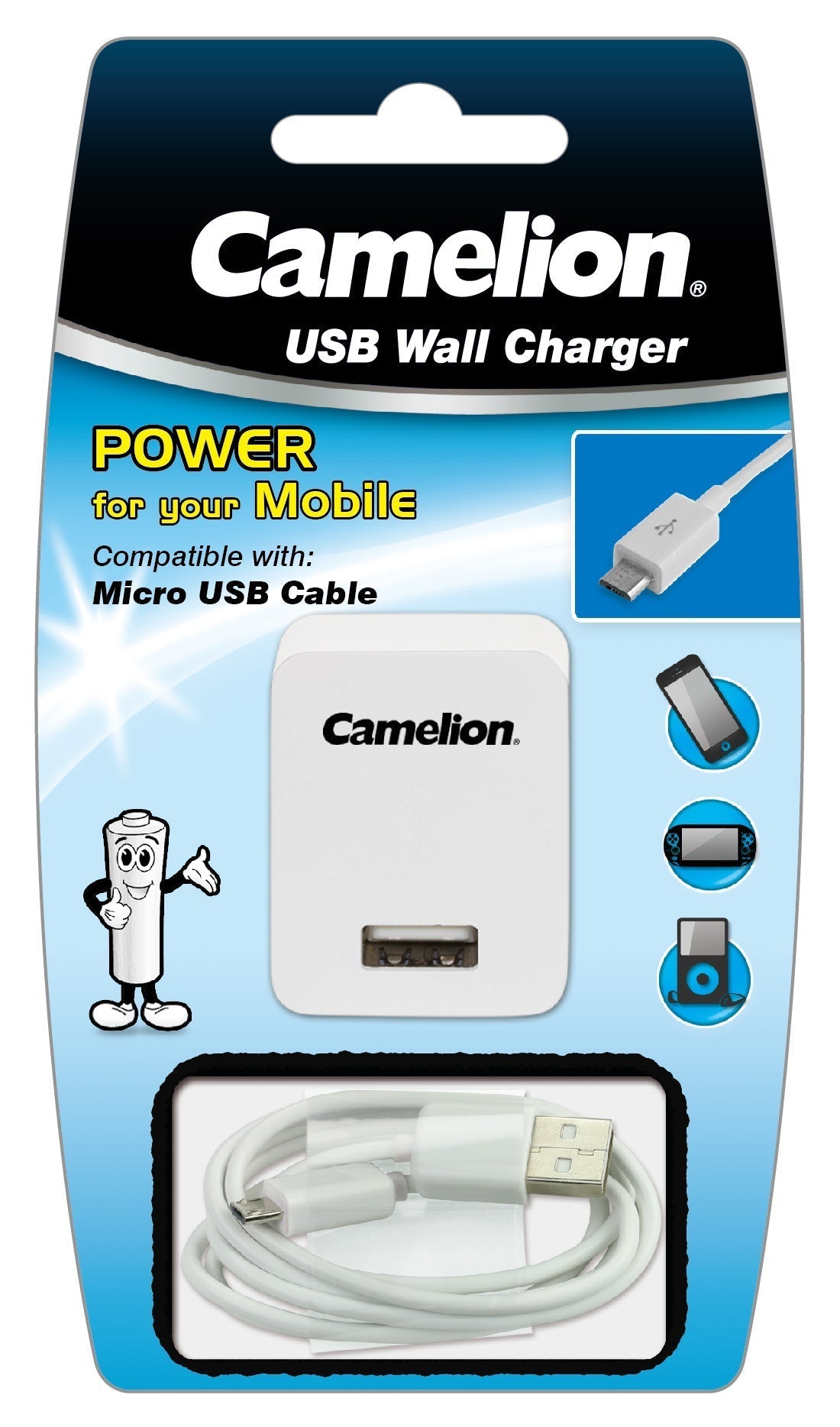 Camelion Micro USB  Cable With Wall Plug