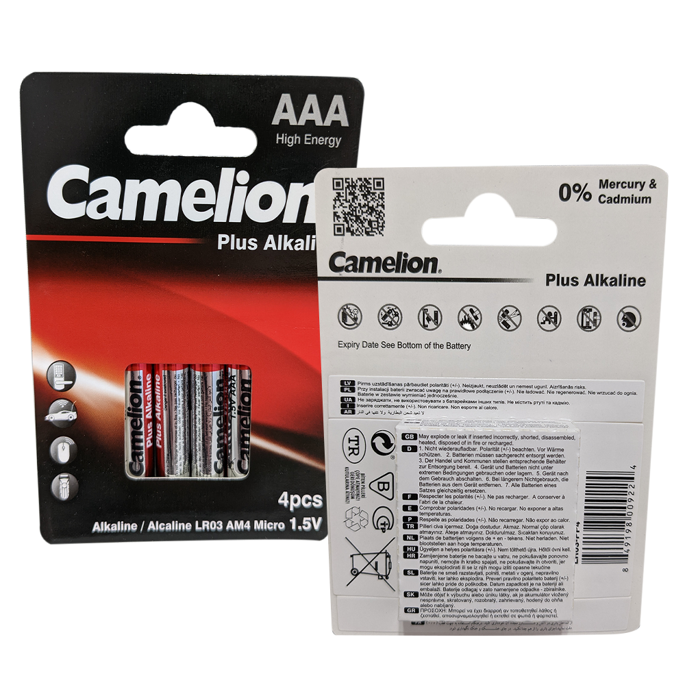 Camelion AAA Plus Alkaline Eco Blister Pack of 4