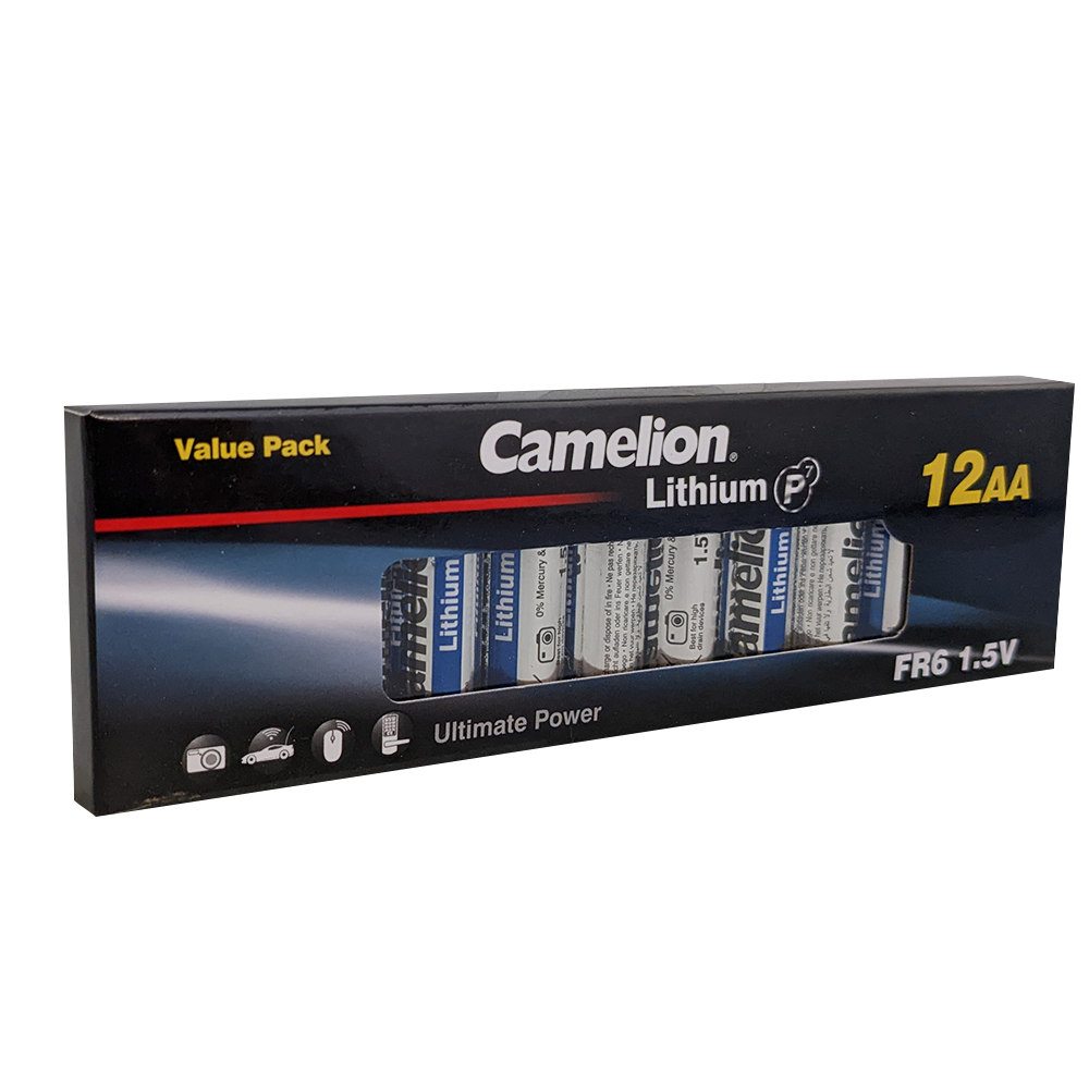Camelion P7 AA Lithium 12pk Retail & Shipping Box