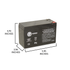 IP POWER  IP1270-F1, 12v 7Amp F1 Terminal, Sealed Lead Acid Rechargeable Battery