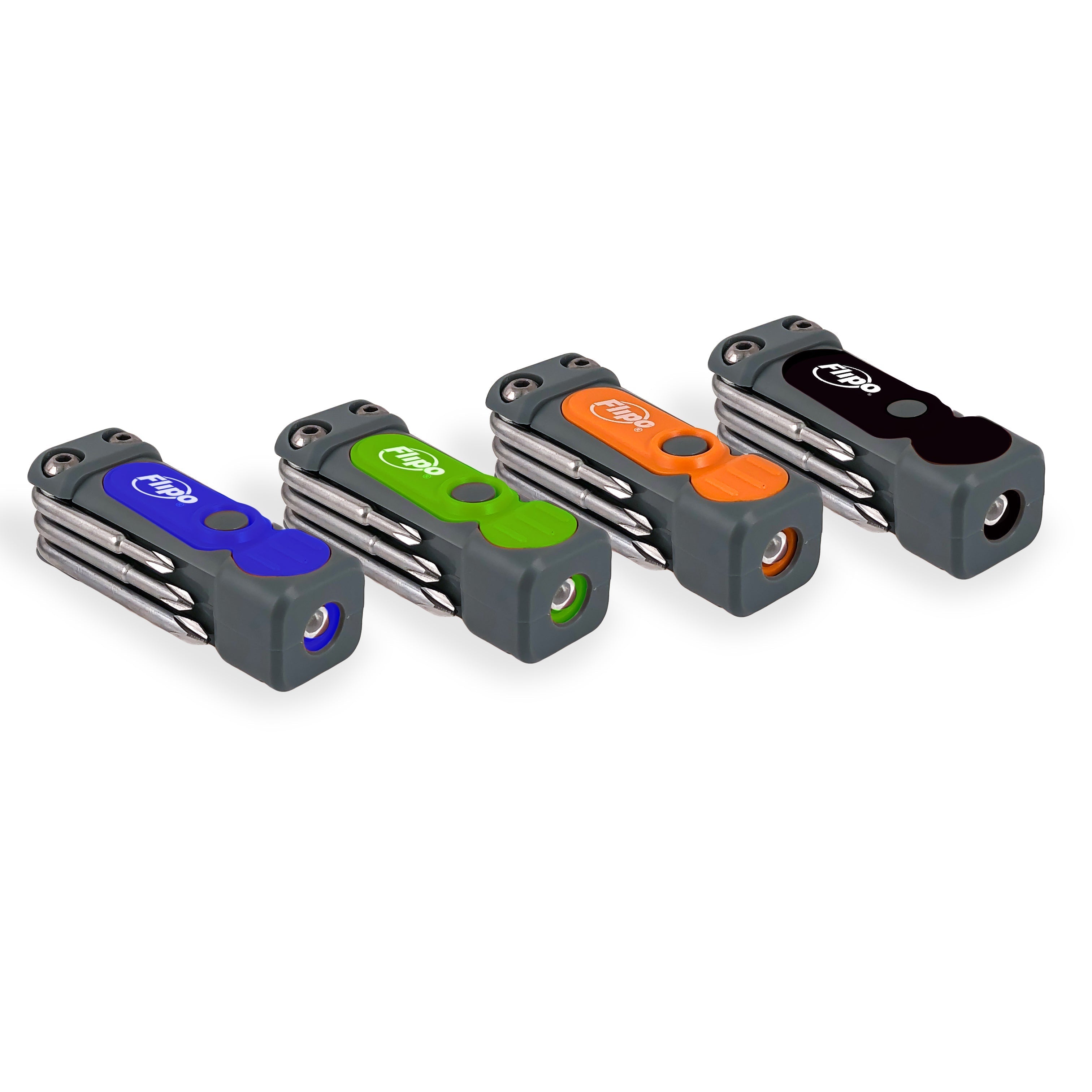 8-in-1 Pocket Tool Box with LED Flashlight and Task Light 12 PC Display