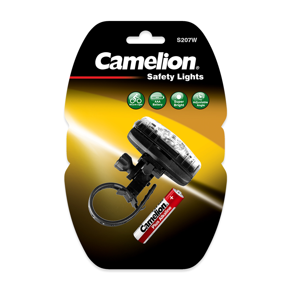 Camelion S207W | Battery Operated Front LED Bicycle Safety Light