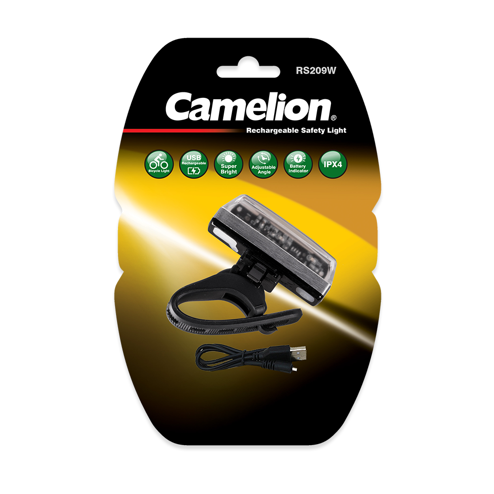 Camelion RS209W | Rechargeable Front LED Bicycle Safety Light
