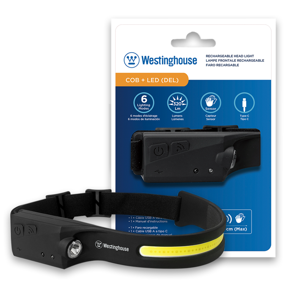 Westinghouse WF218 Rechargeable COB & LED Head Light w/ Wave Sensor - 6 Lighting Modes