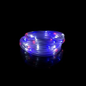 50 LED Red White & Blue Solar Rope Lights