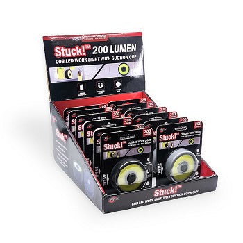 Flipo Stuck! COB LED Work Light With Suction Cup Mount 12 PC Display