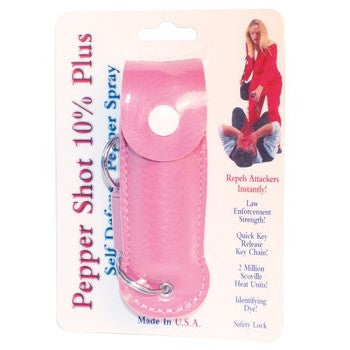 Pepper Shot .5 oz Pepper Spray with Pink Leatherette Holder